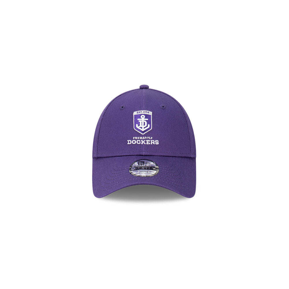 Fremantle Dockers Youth Hat - AFL Official Team Colour 9Forty Kids Strapback Cap - New Era